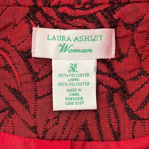 Laura Ashley Woman’s Jacket Size 2X button down Color Red - Picture 3 of 5